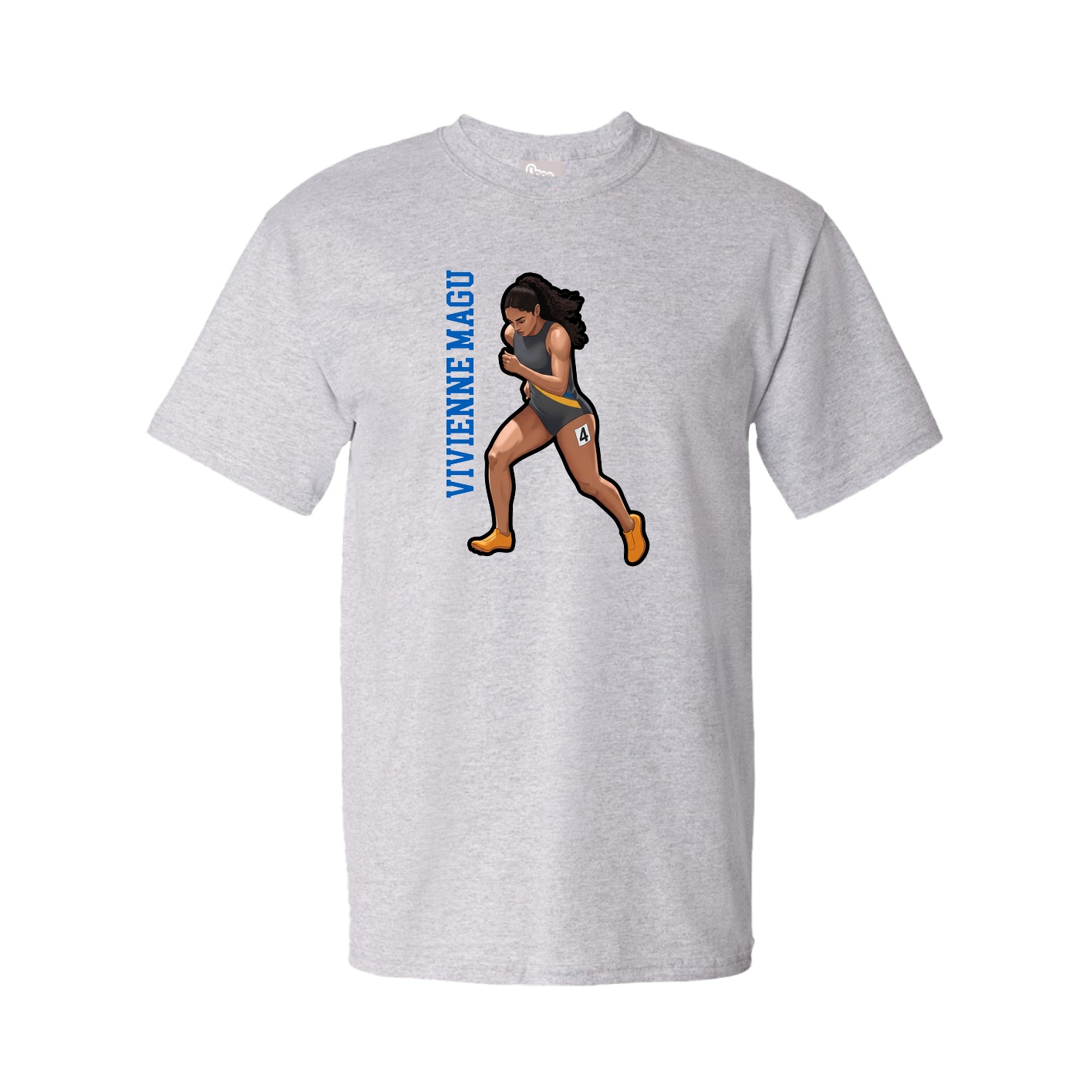 Youth Tee — Name Vertical in Grey
