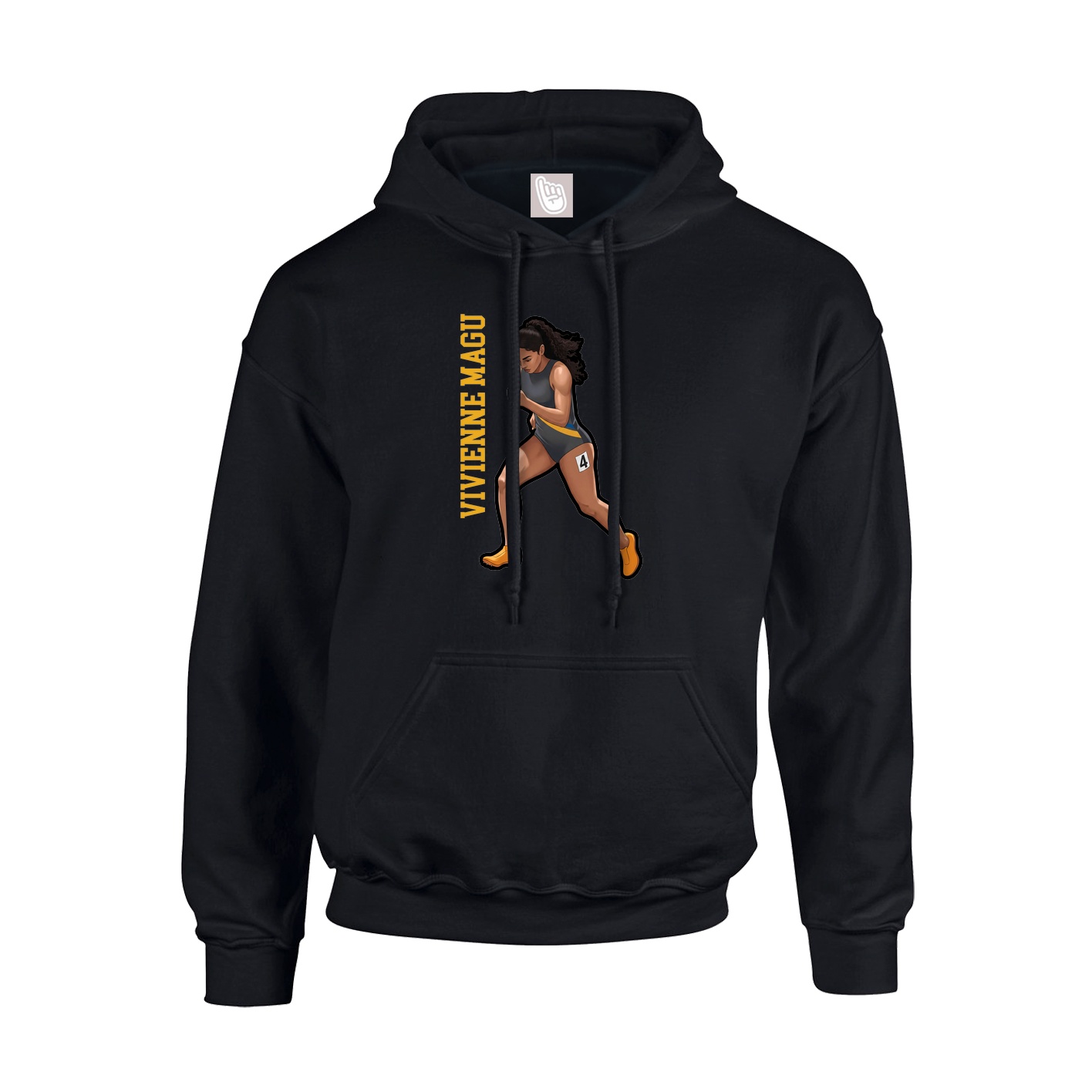 Youth Hoodie — Name Vertical in Black