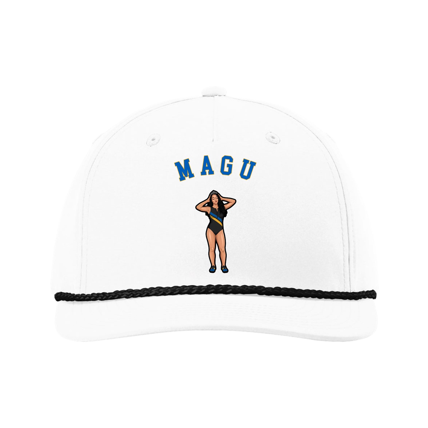 Five-Panel Classic Rope Cap — Shirsey Arch in White