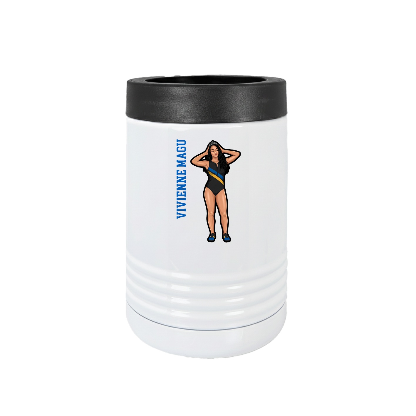Beverage Holder — Name Vertical in White