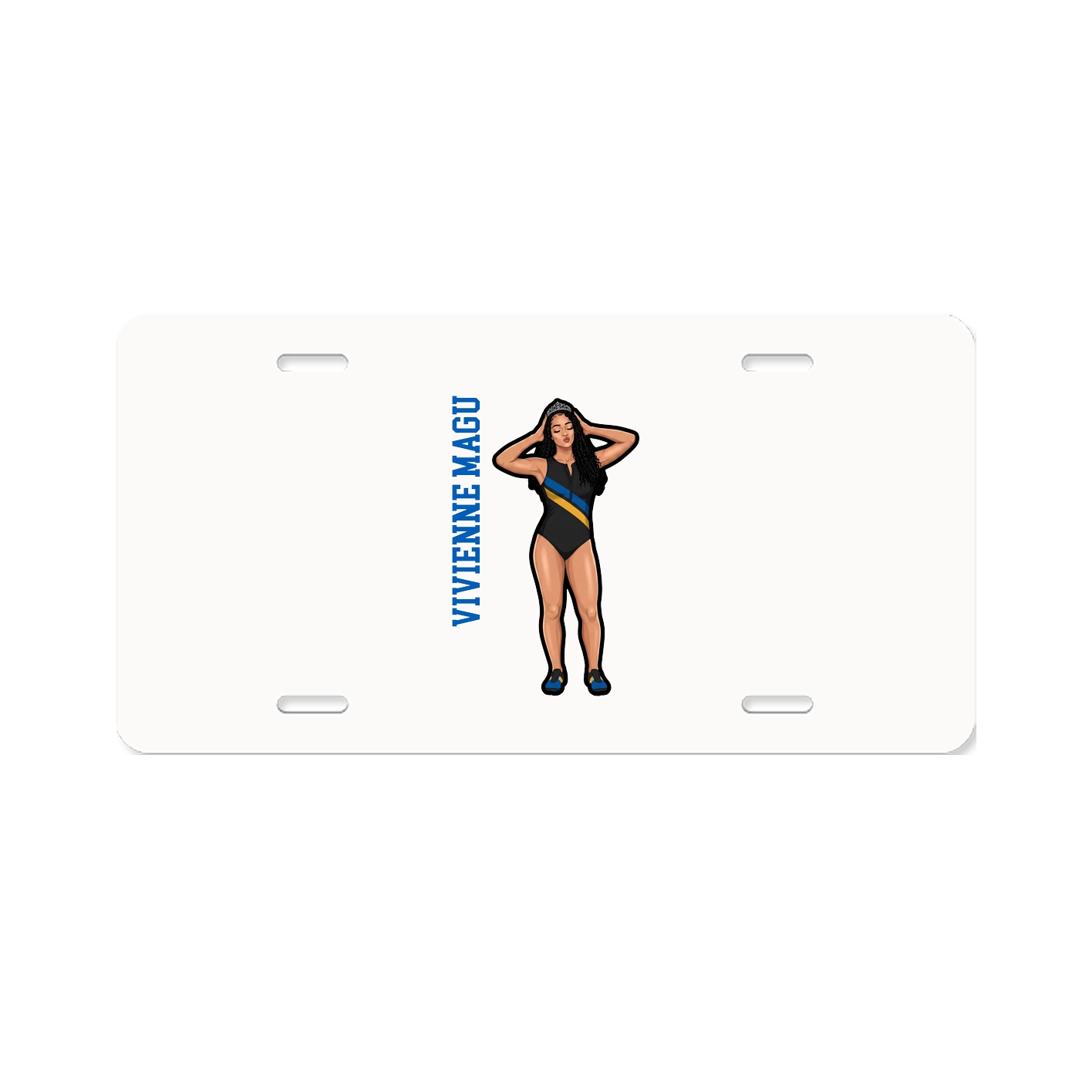 License Plate — Name Vertical in Classic