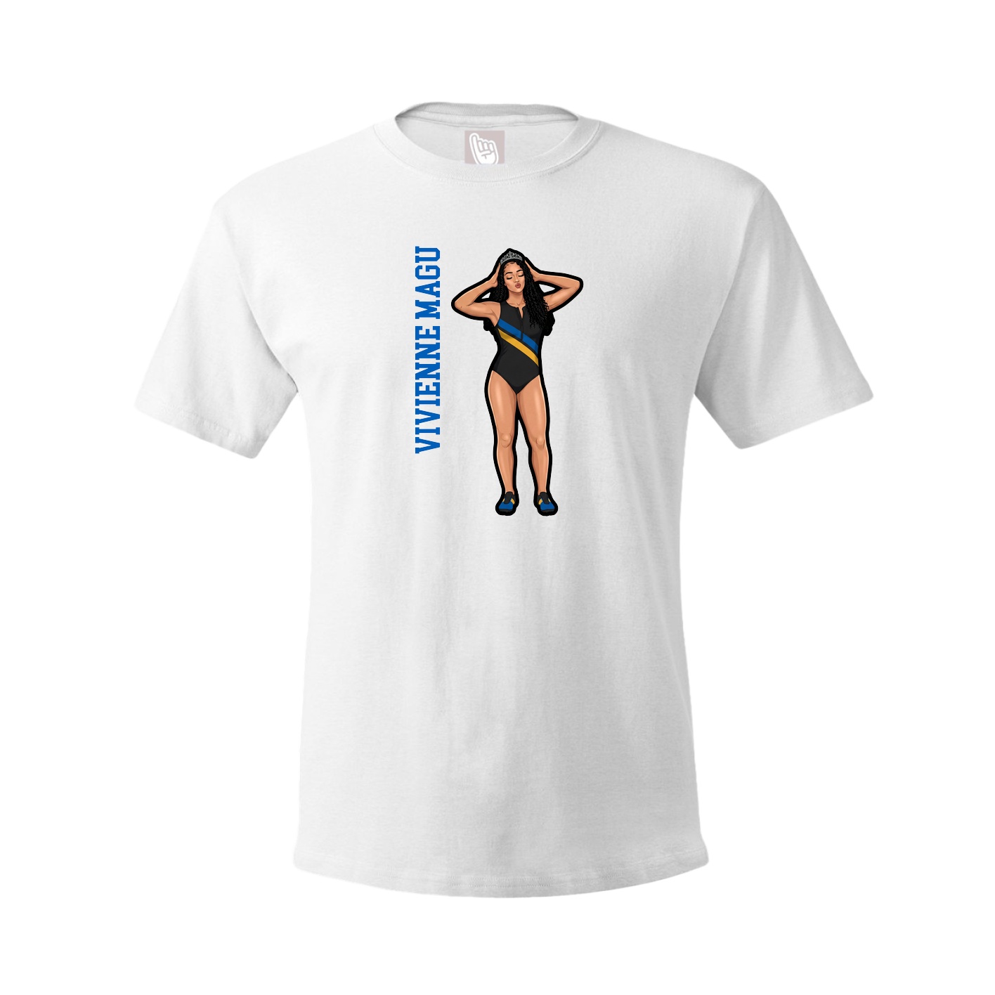 Youth Tee — Name Vertical in White
