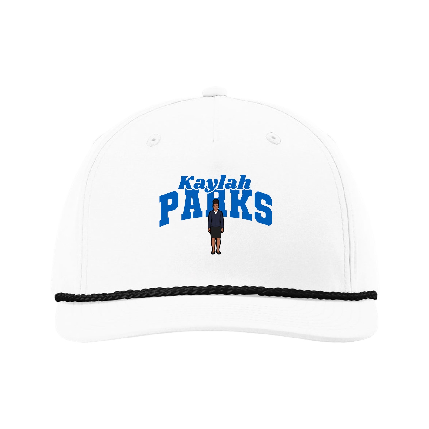 Five-Panel Classic Rope Cap — Signature Arch in White