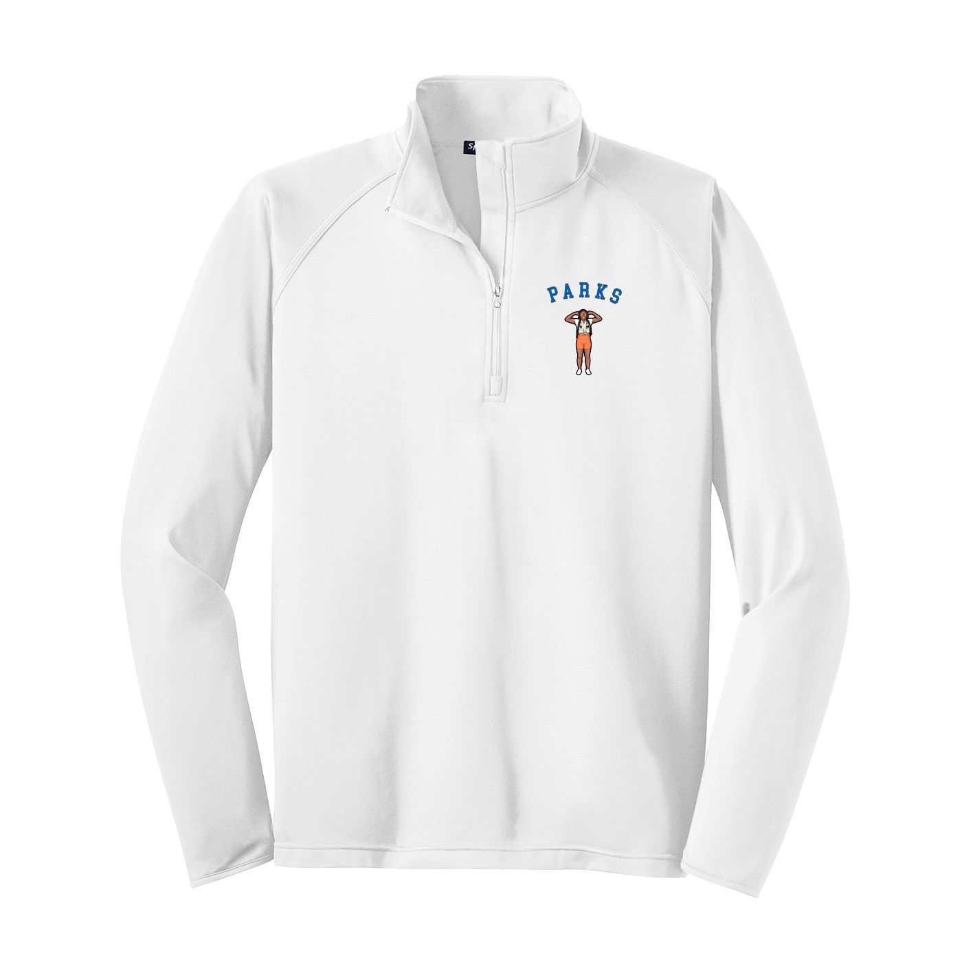 Q-Zip Pullover — Shirsey Arch in White
