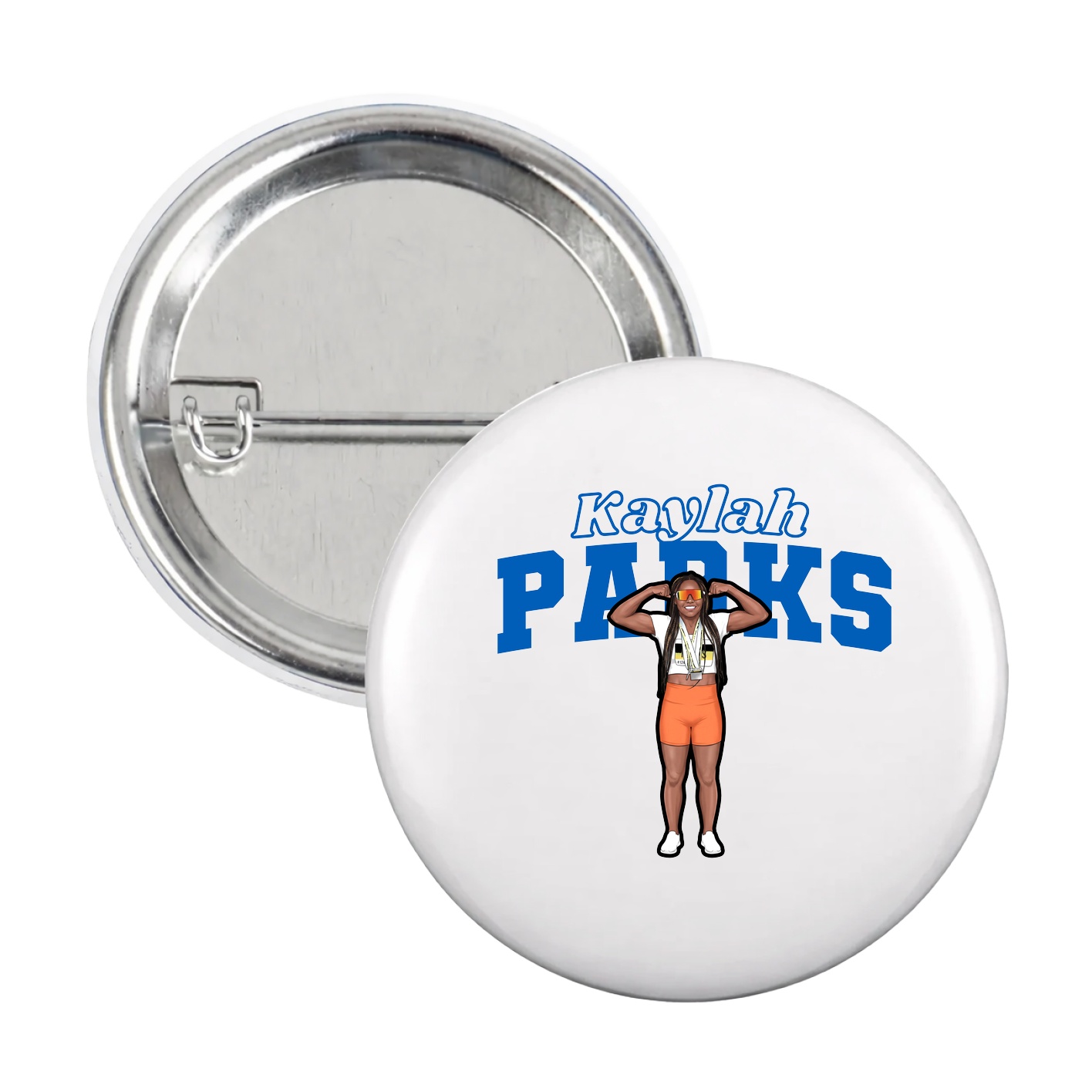 Game Day Button — Name Arch in White