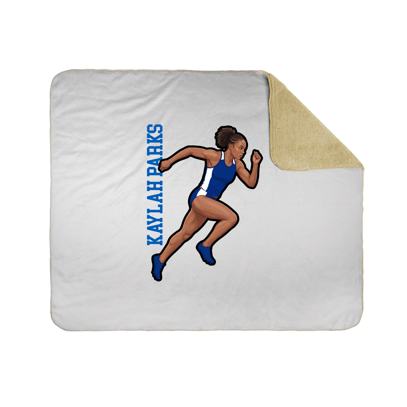 Throw Blanket — Name Vertical in White