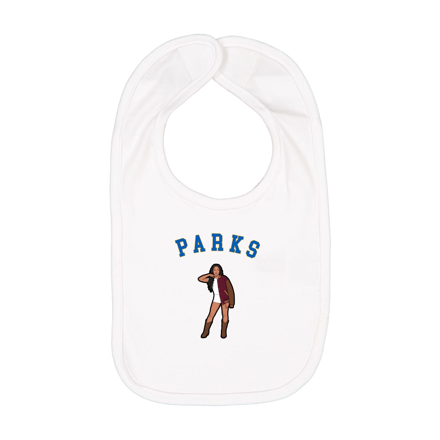 Infant Bib — Shirsey Arch in White
