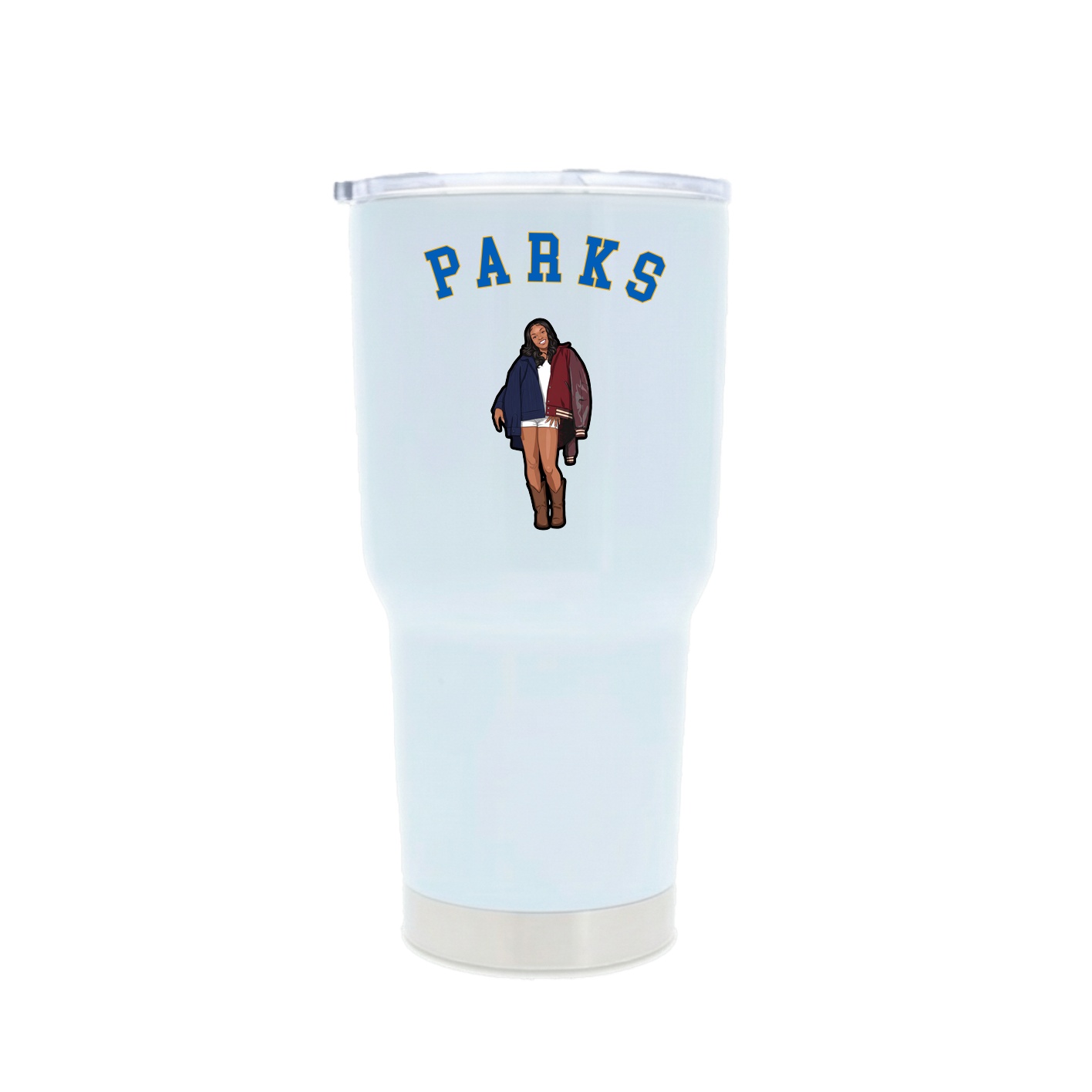 30oz Stainless Steel Tumbler — Shirsey Arch in White