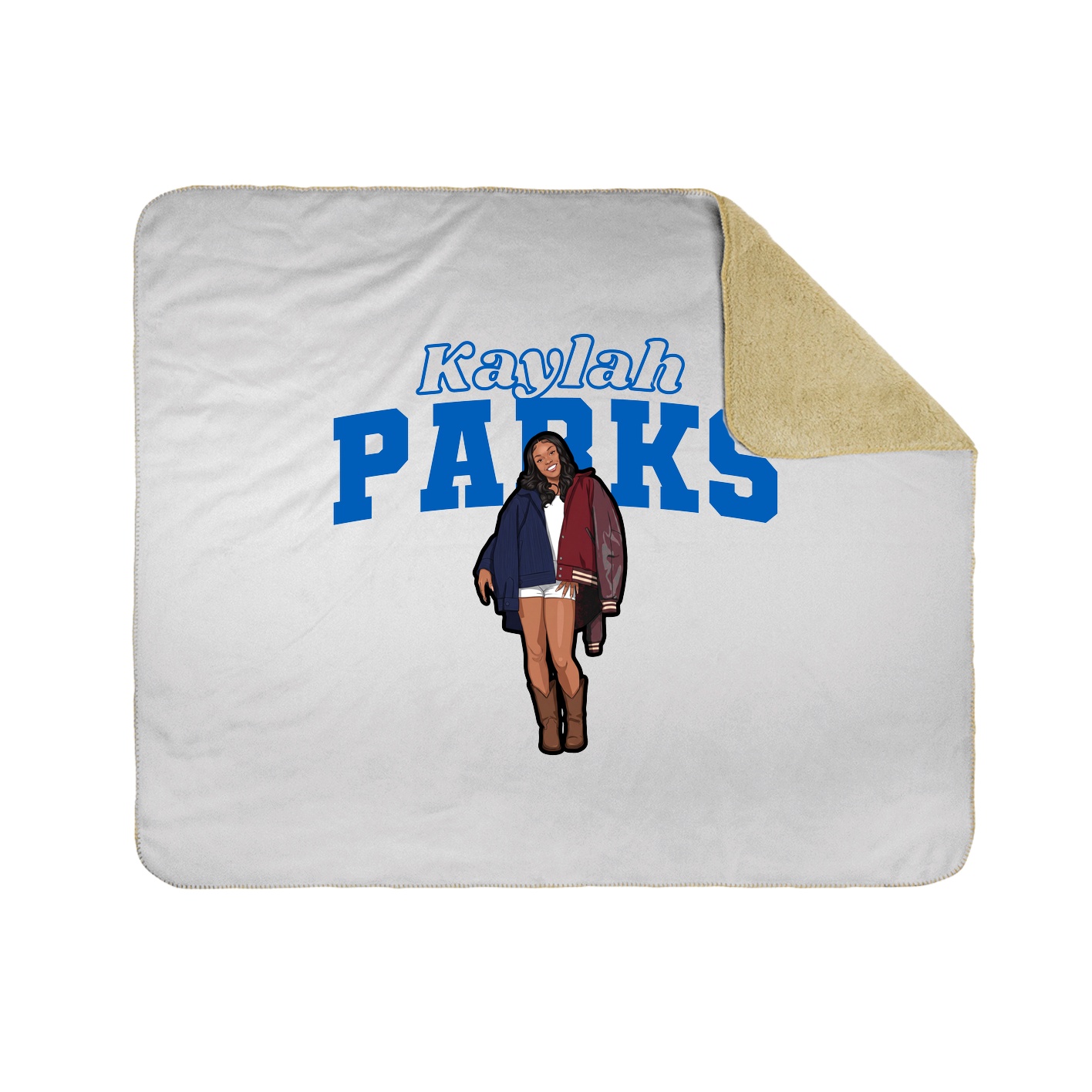 Throw Blanket — Name Arch in White