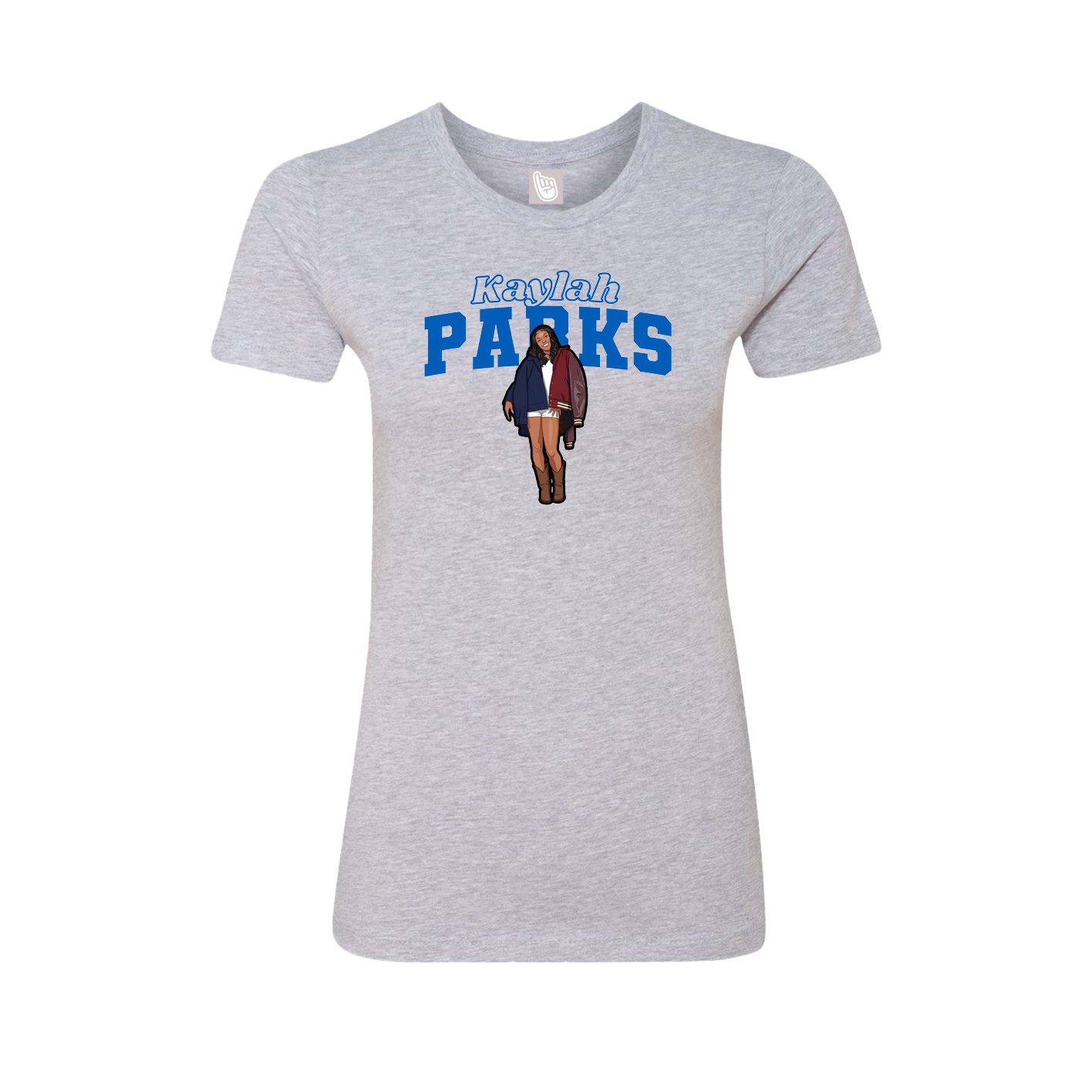 Womens Tee — Name Arch in Grey