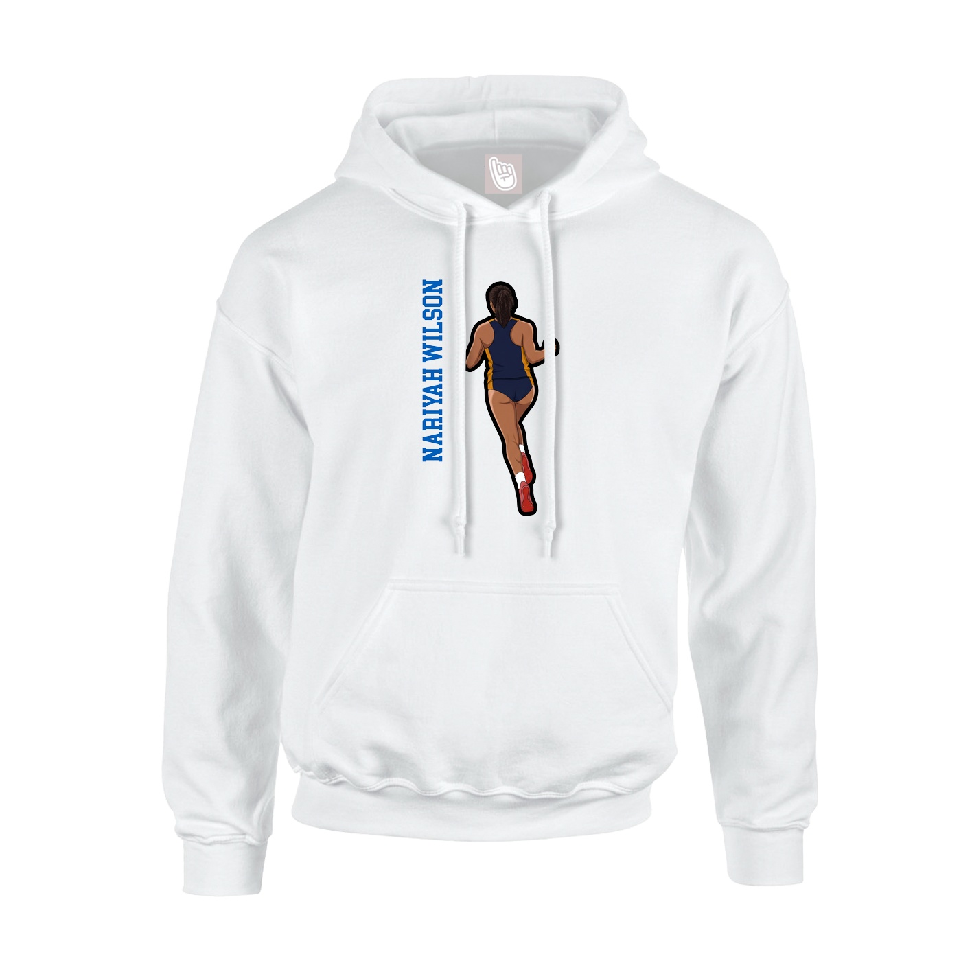 Youth Hoodie — Name Vertical in White