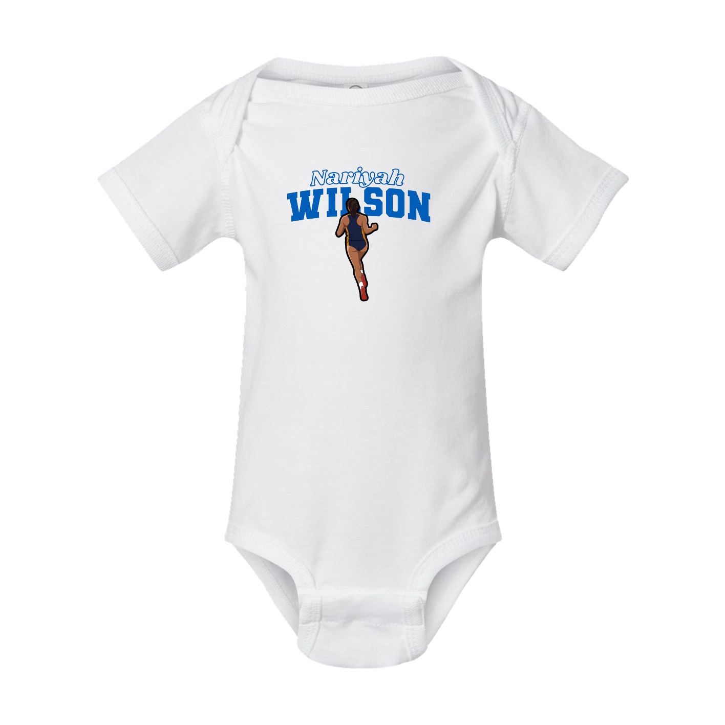 Baby Onesie — Name Arch in White