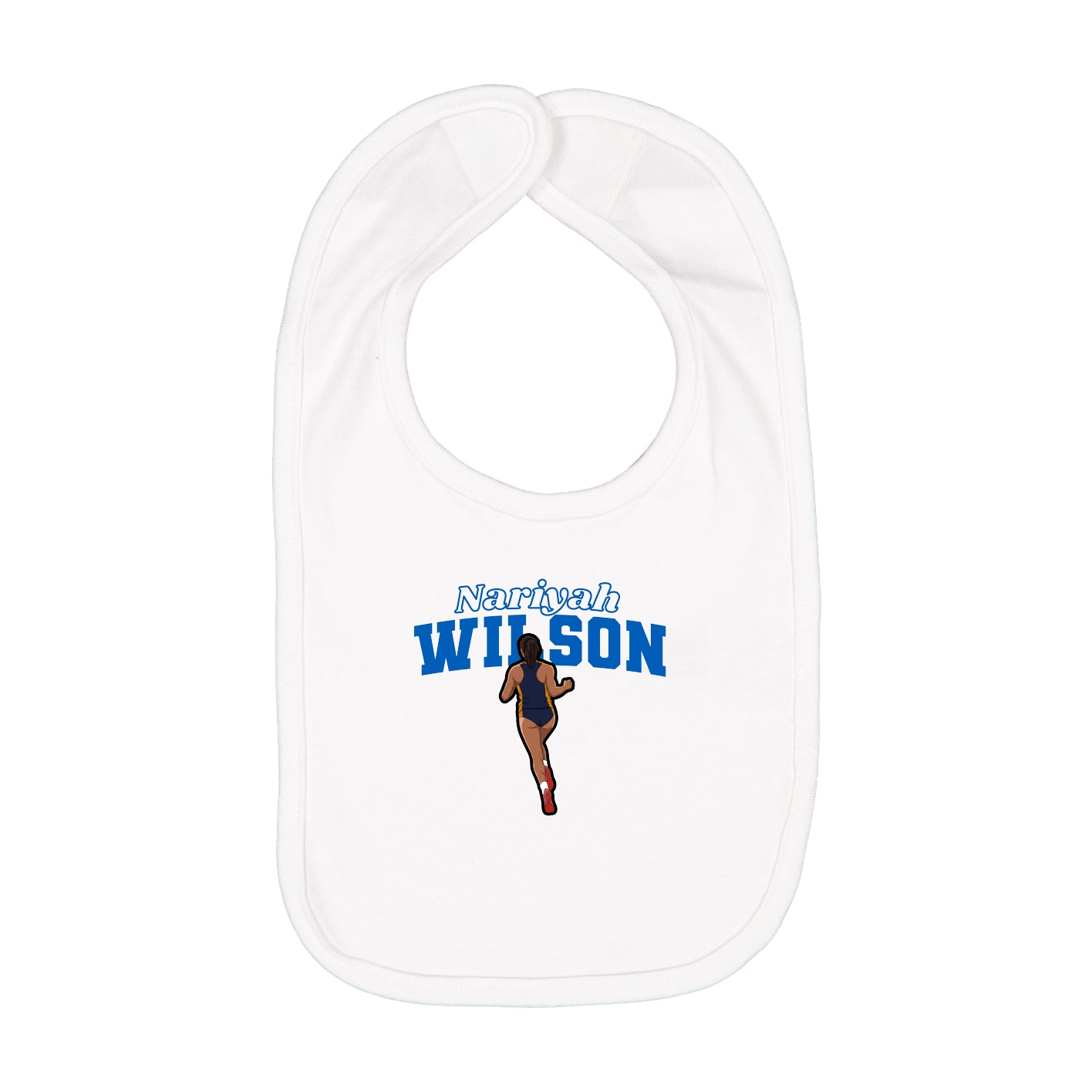 Infant Bib — Name Arch in White