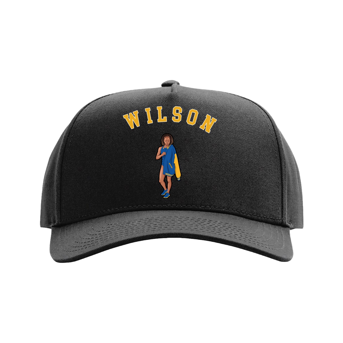 Full Fabric Five-Panel Champ Cap — Shirsey Arch in Black