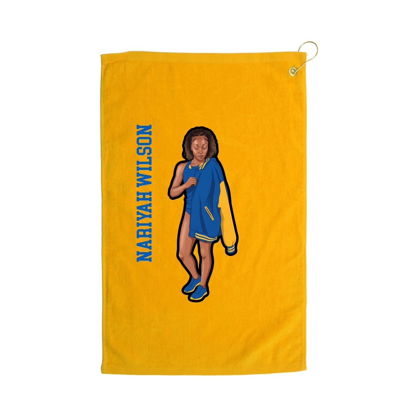 Golf Towel — Name Vertical in Gold
