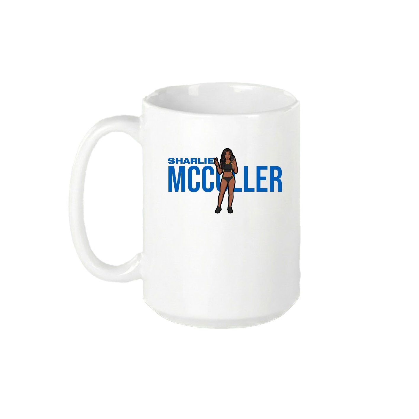 15oz Coffee Mug — Player Name in White