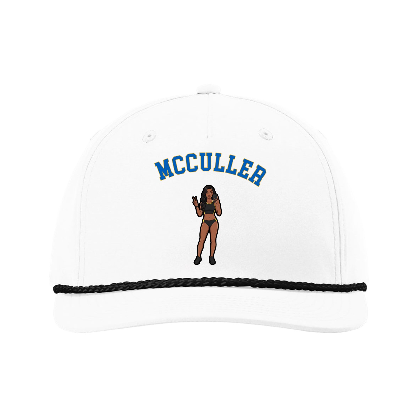 Five-Panel Classic Rope Cap — Shirsey Arch in White
