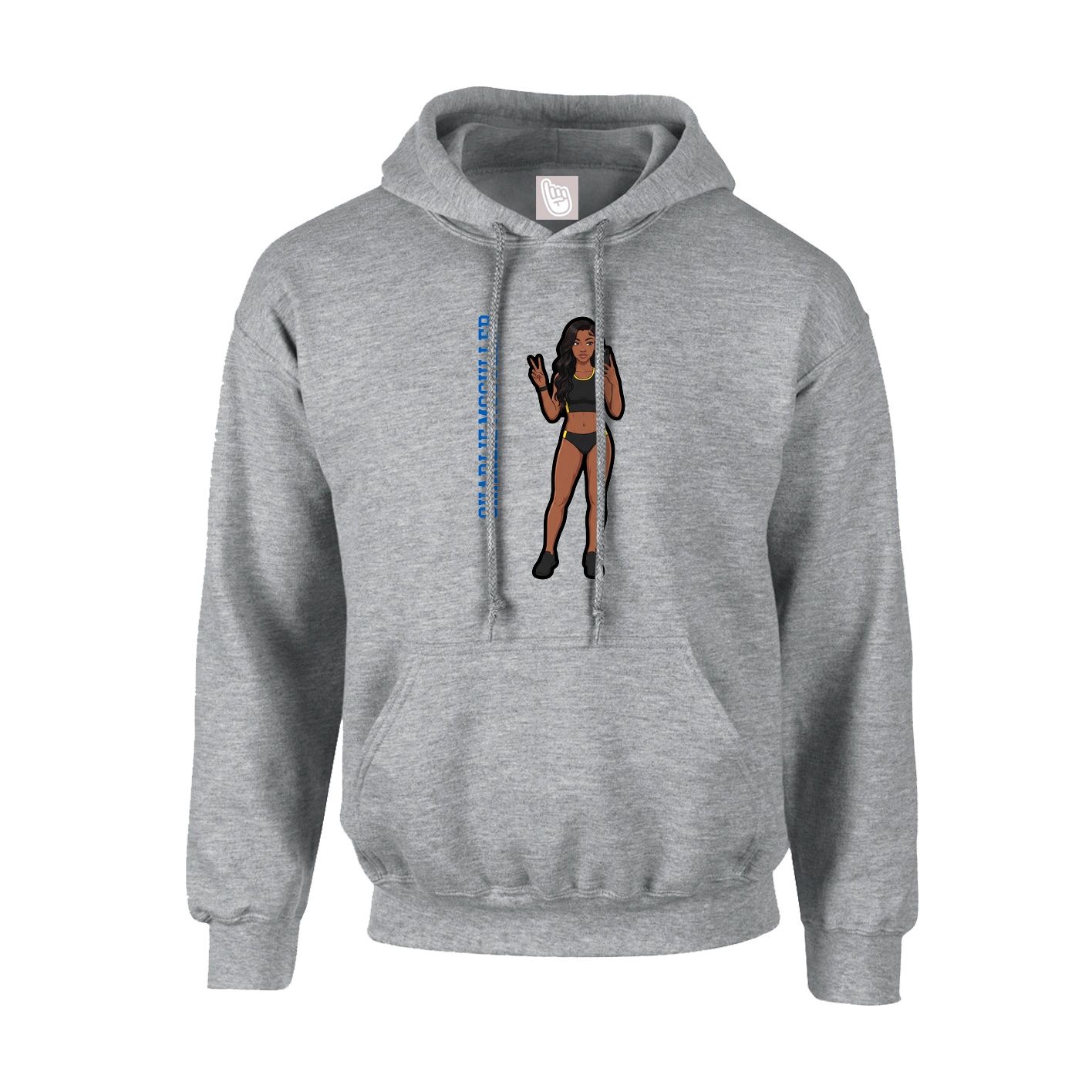 Hoodie — Name Vertical in Grey