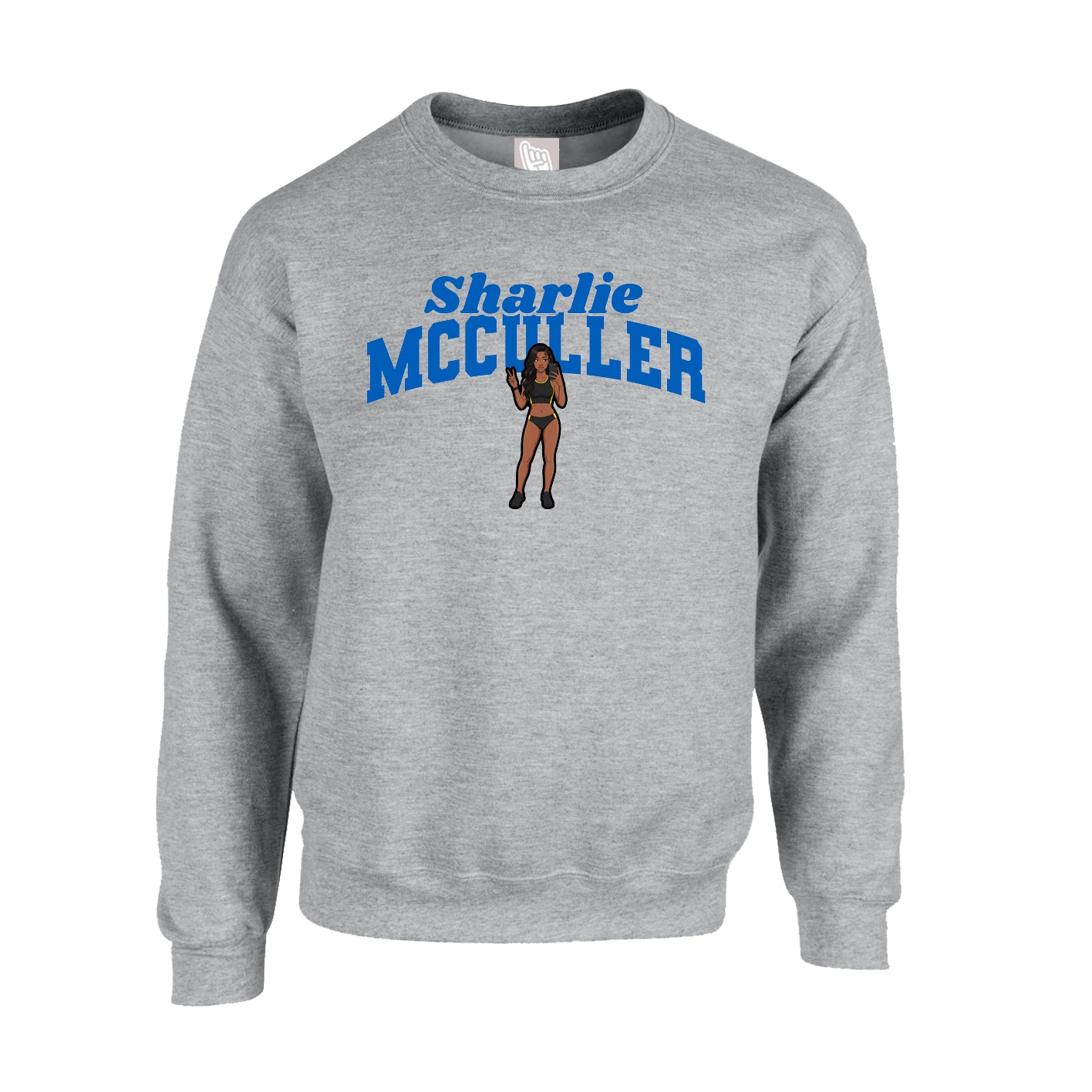 Fleece Crew — Signature Arch in Grey