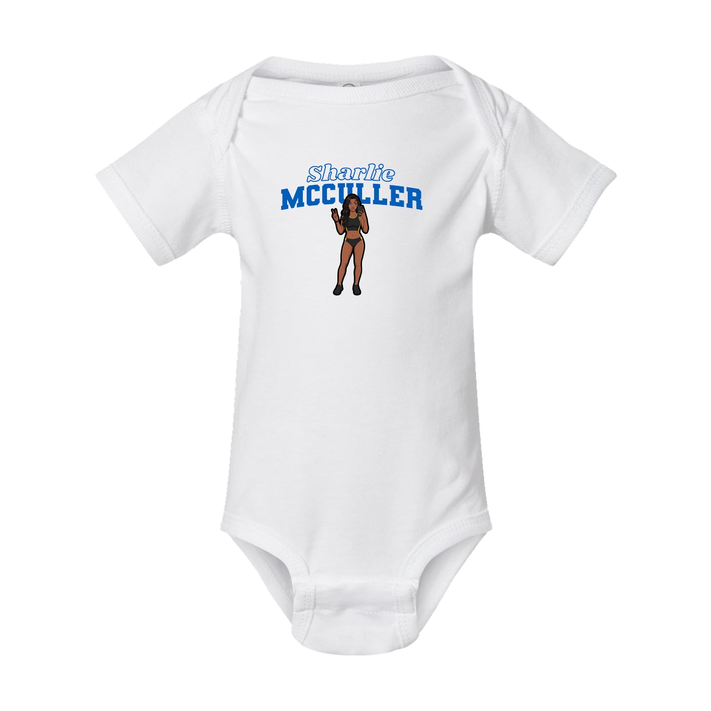 Baby Onesie — Name Arch in White