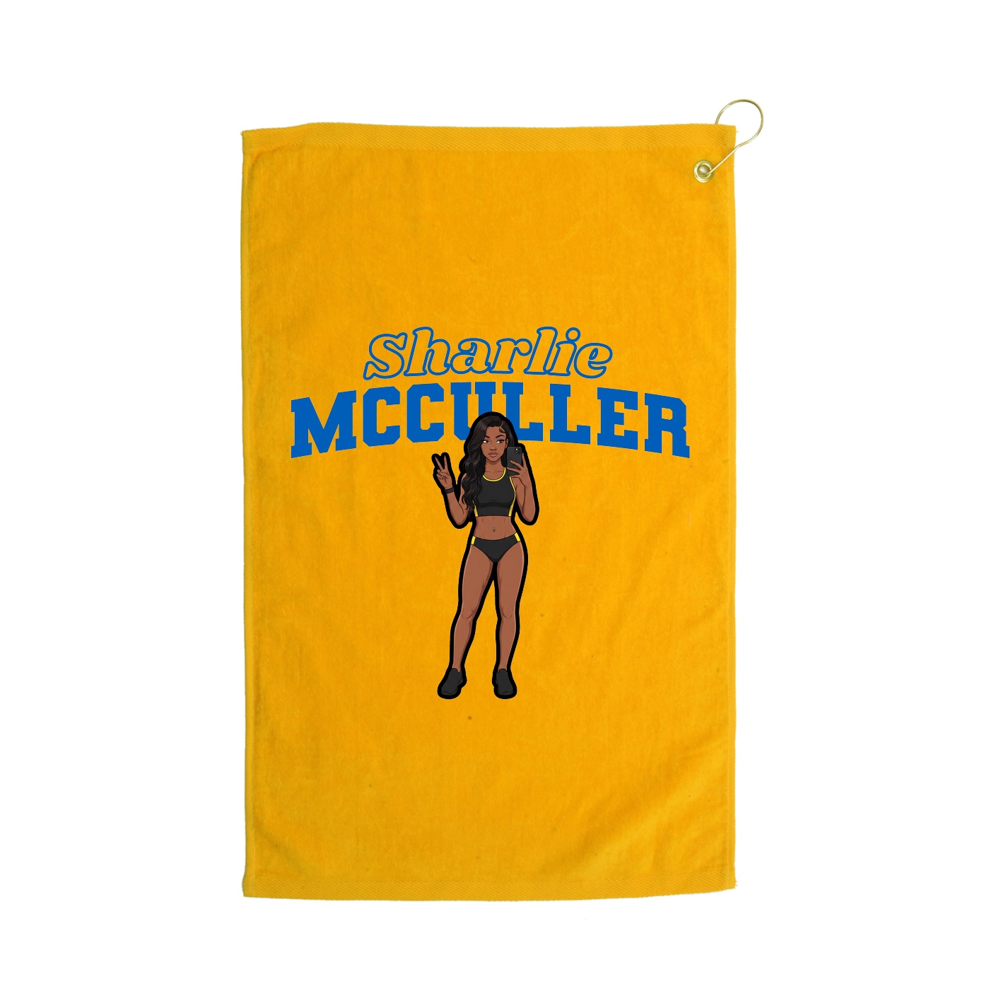 Golf Towel — Name Arch in Gold