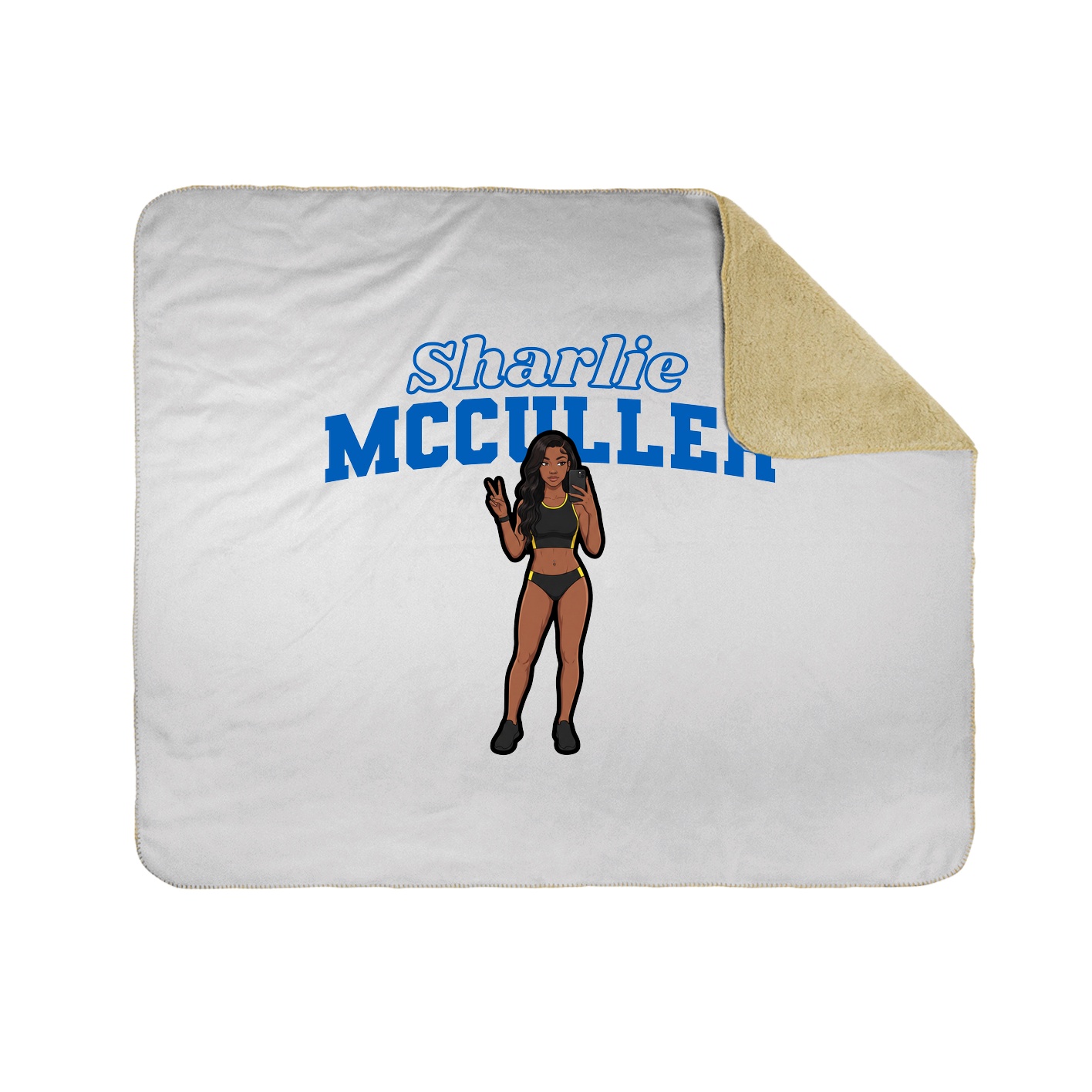 Throw Blanket — Name Arch in White