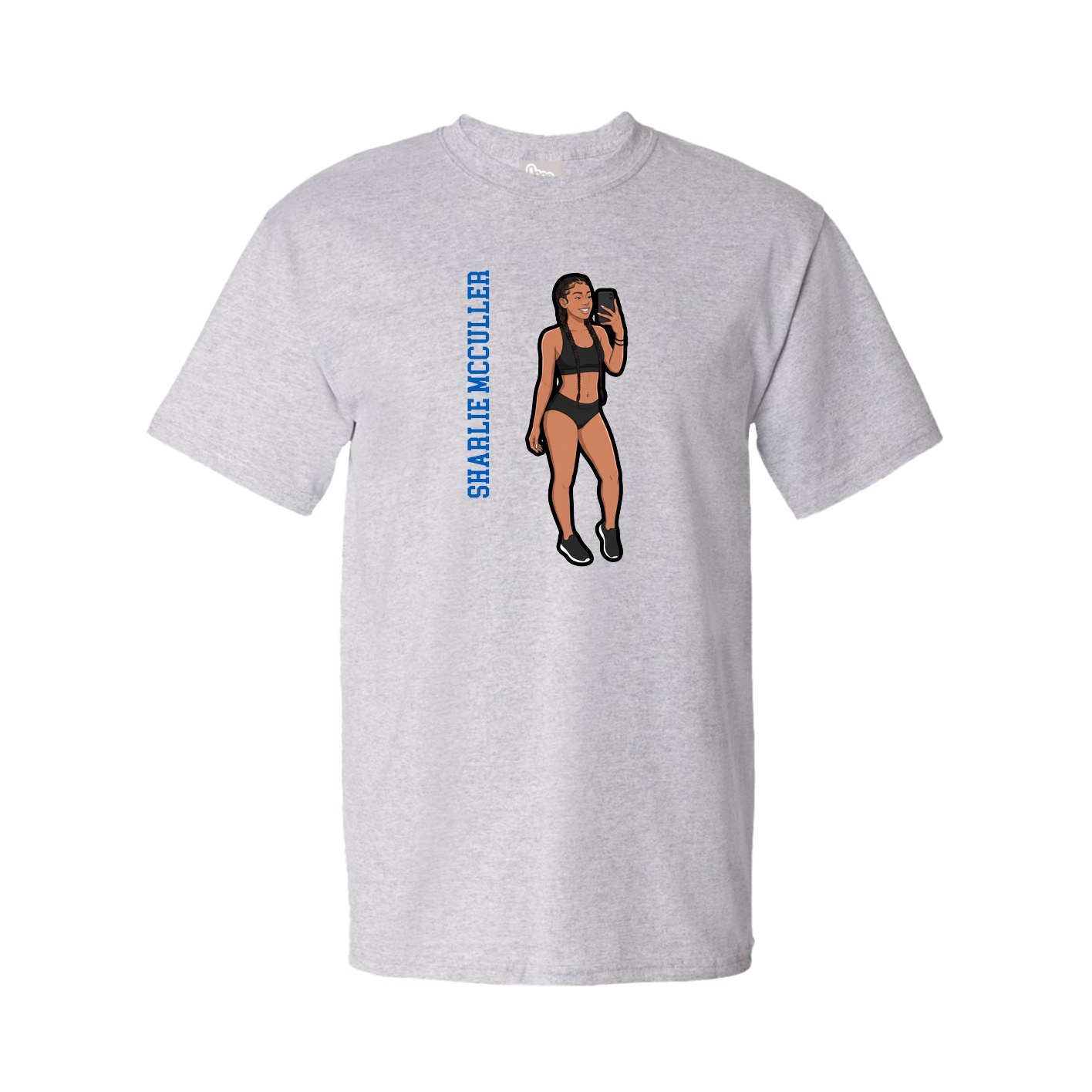Tee — Name Vertical in Grey