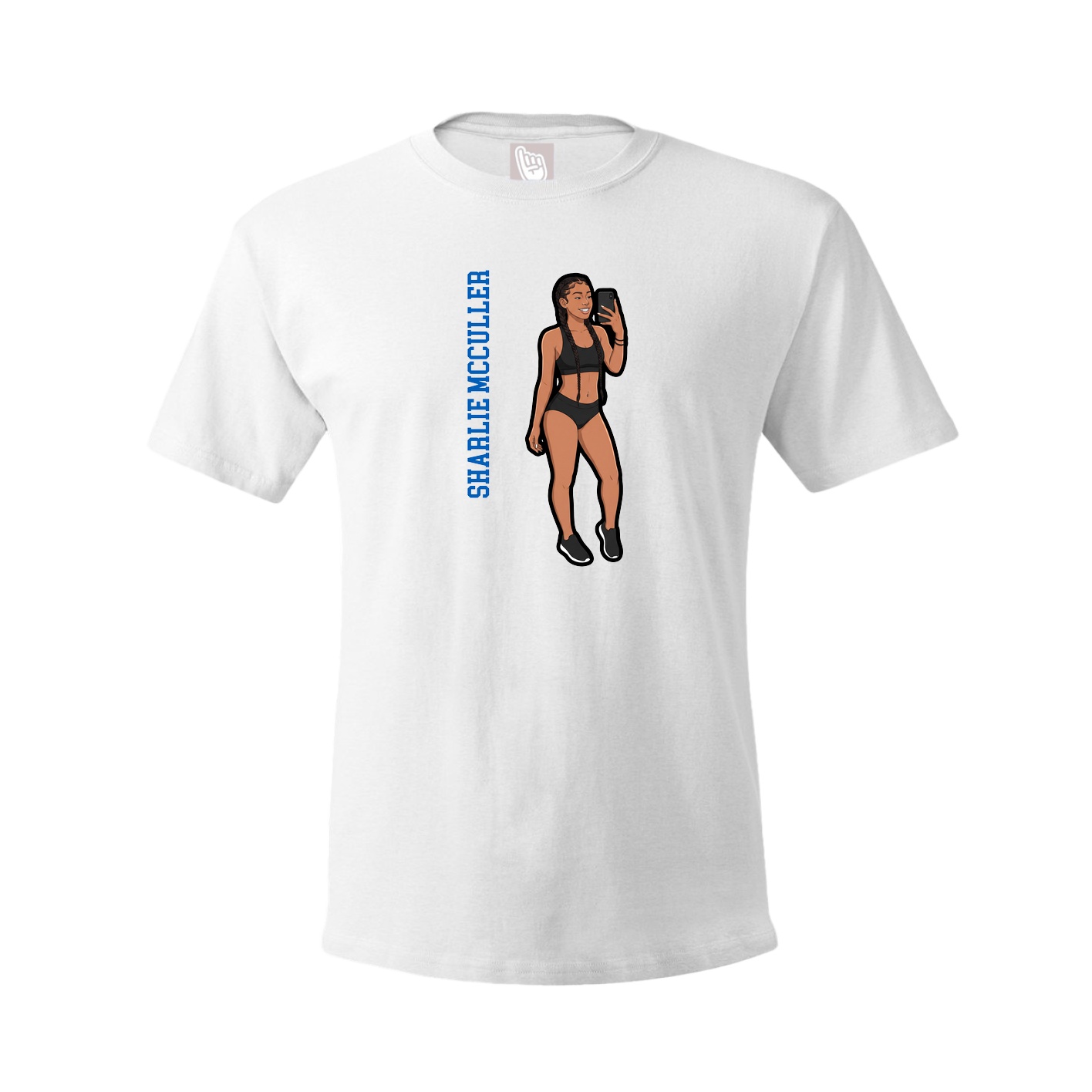 Youth Tee — Name Vertical in White
