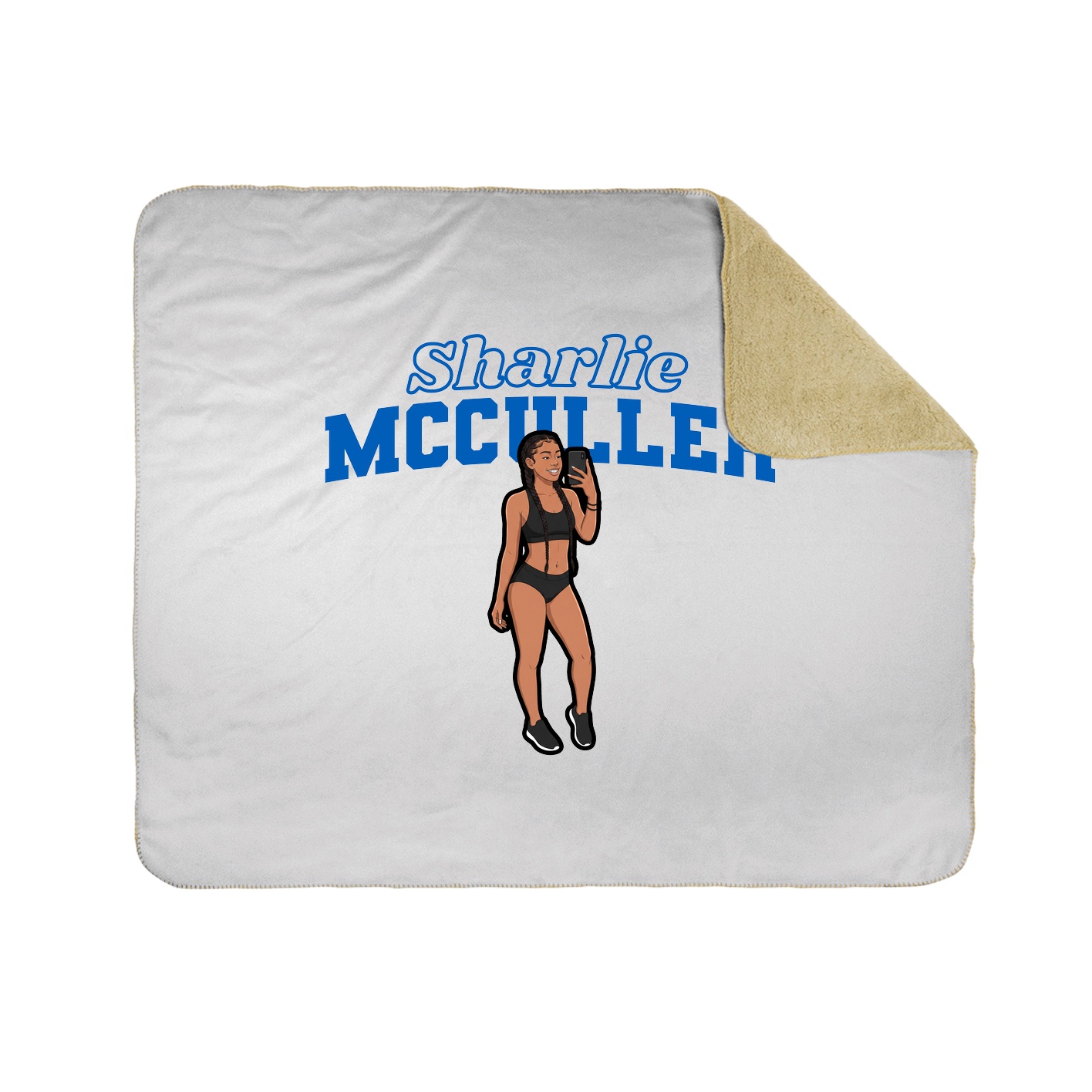 Throw Blanket — Name Arch in White