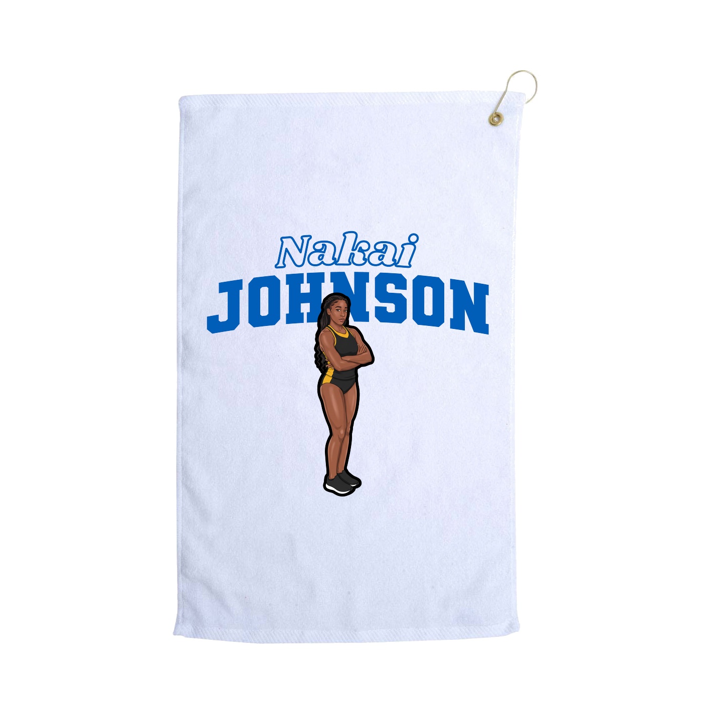 Golf Towel — Name Arch in White