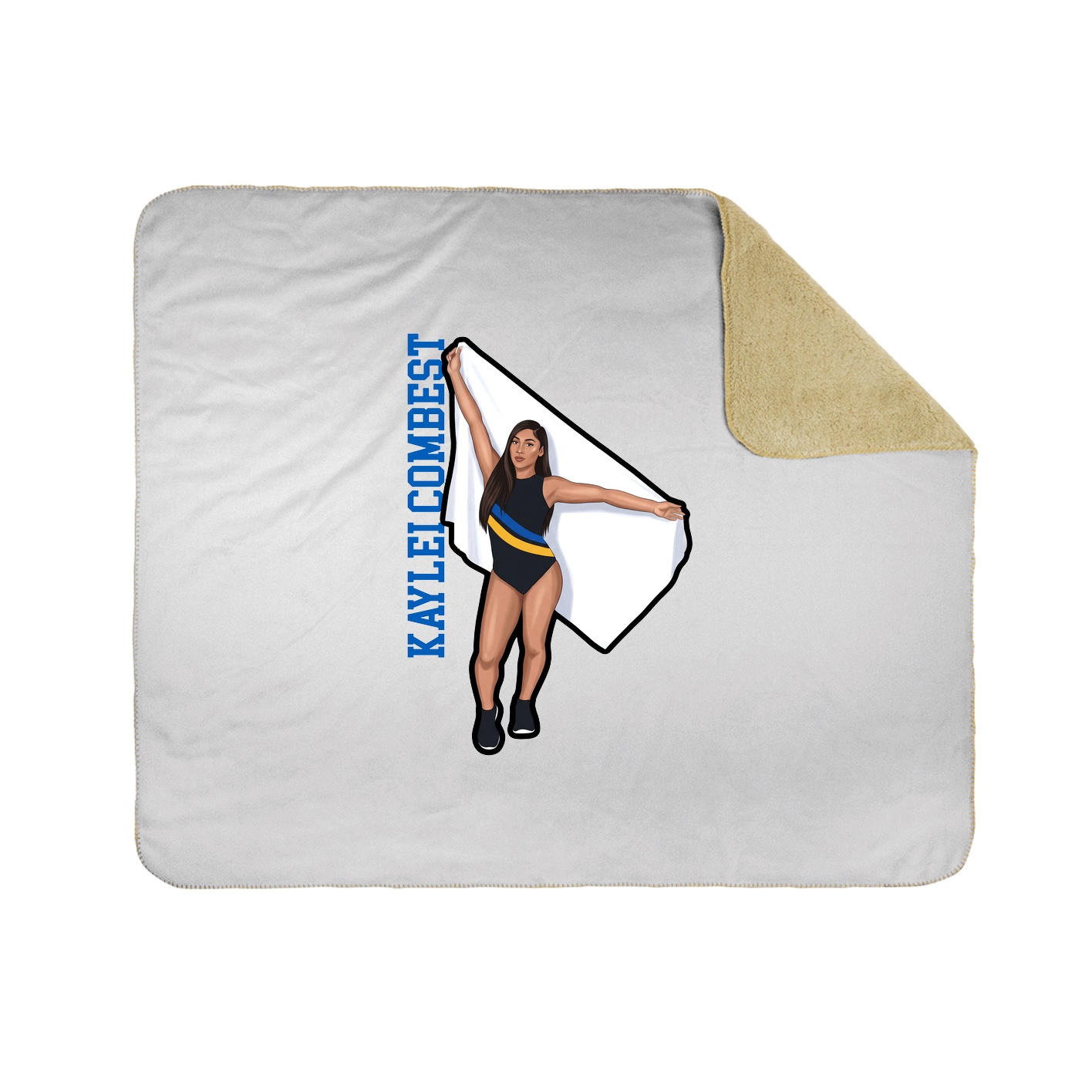 Throw Blanket — Name Vertical in White