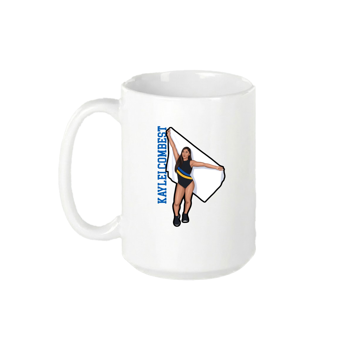 15oz Coffee Mug — Name Vertical in White
