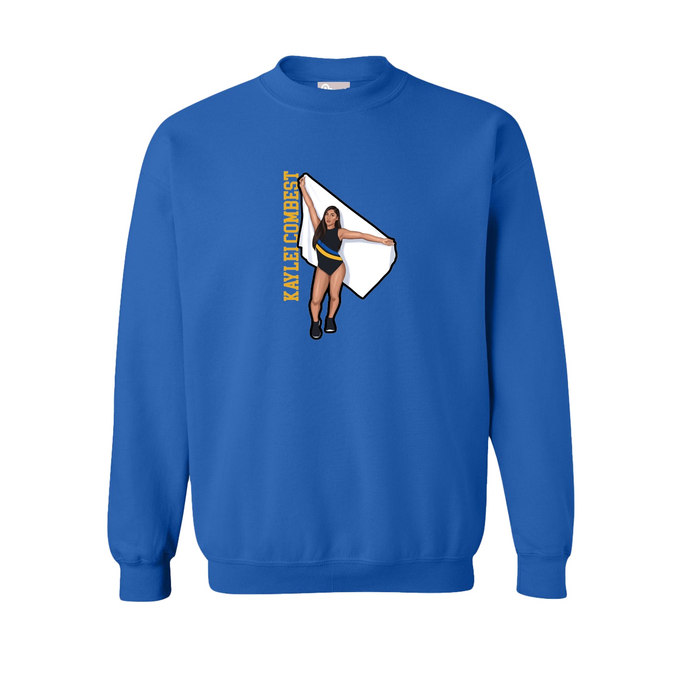 Fleece Crew — Name Vertical in Royal
