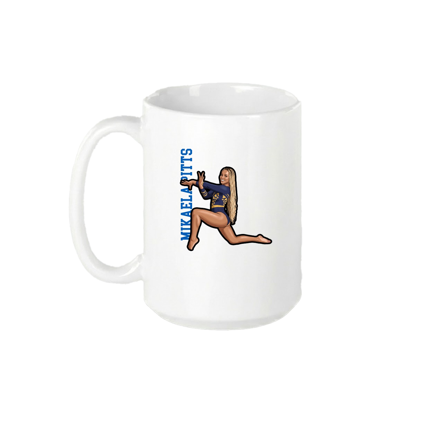 15oz Coffee Mug — Name Vertical in White