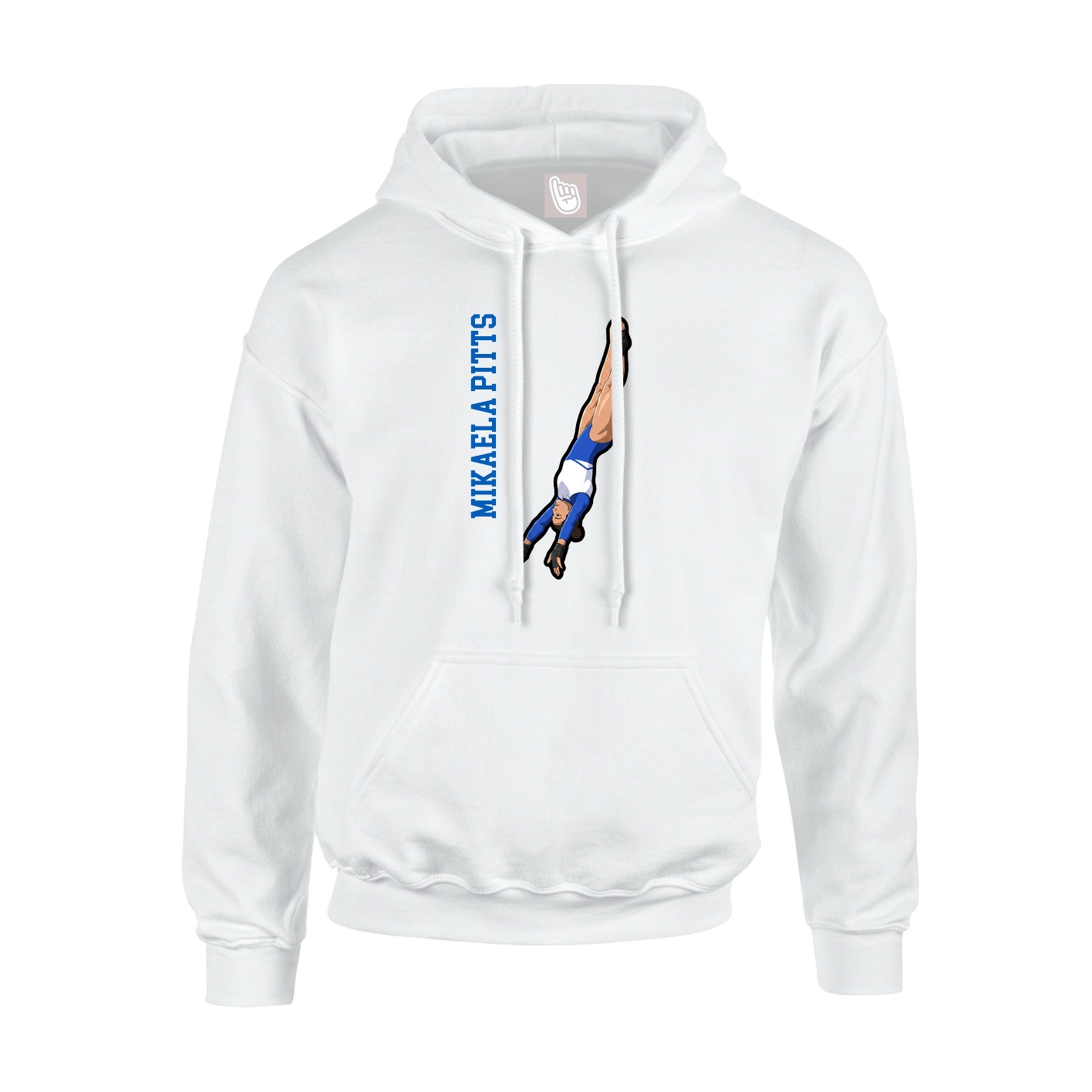 Youth Hoodie — Name Vertical in White