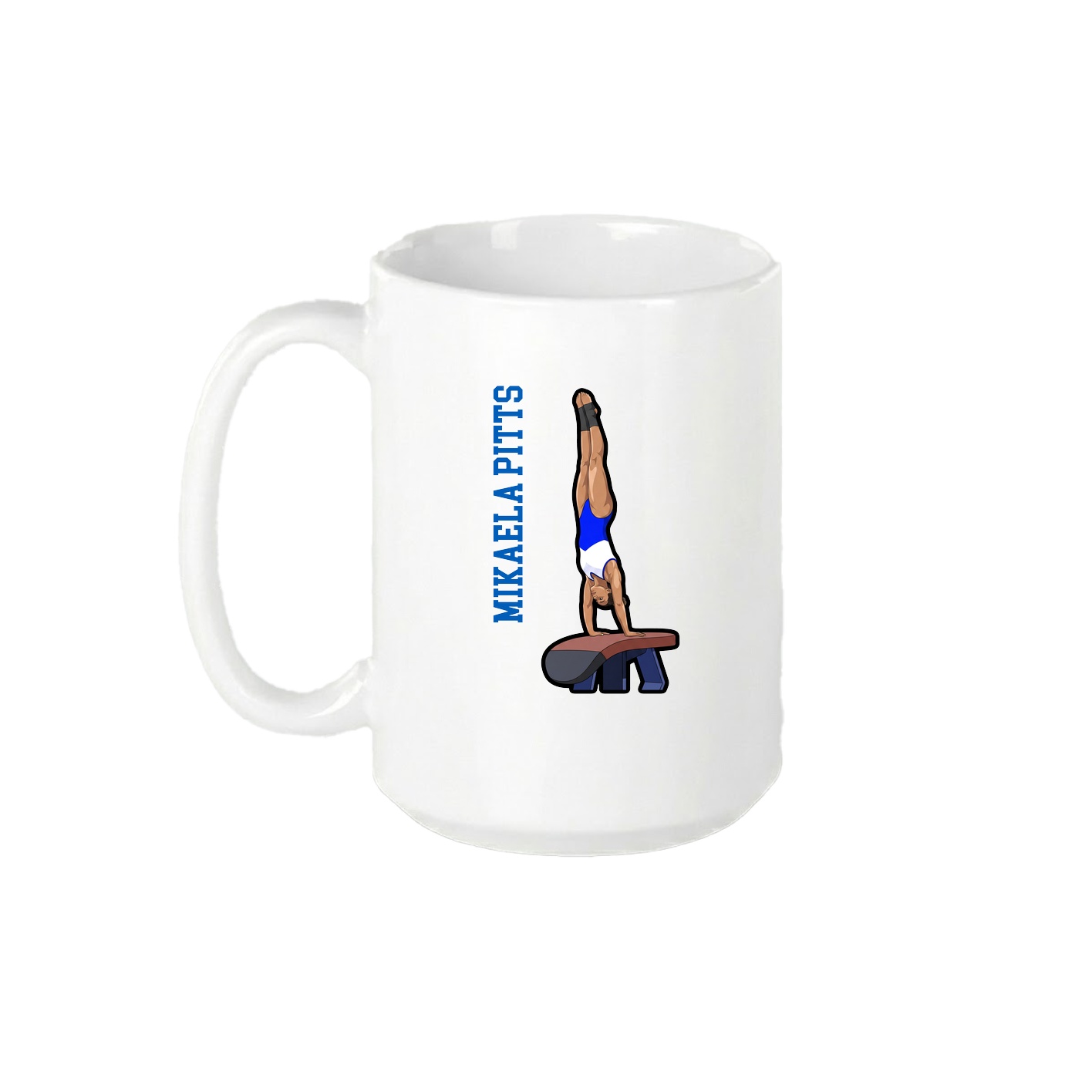 15oz Coffee Mug — Name Vertical in White