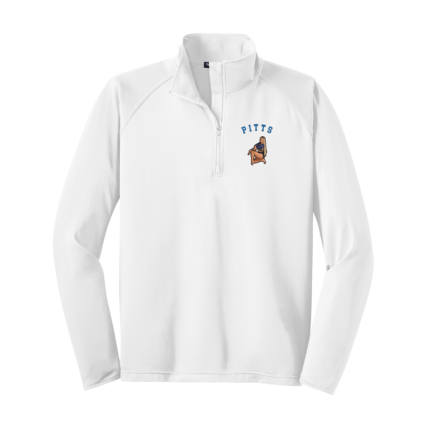 Q-Zip Pullover — Shirsey Arch in White