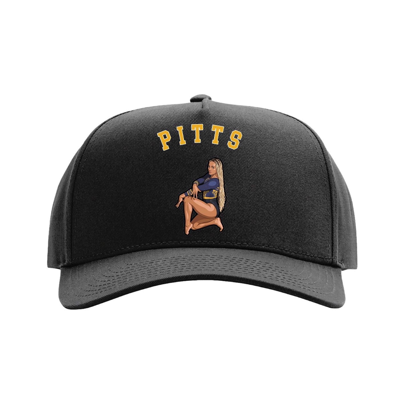 Full Fabric Five-Panel Champ Cap — Shirsey Arch in Black