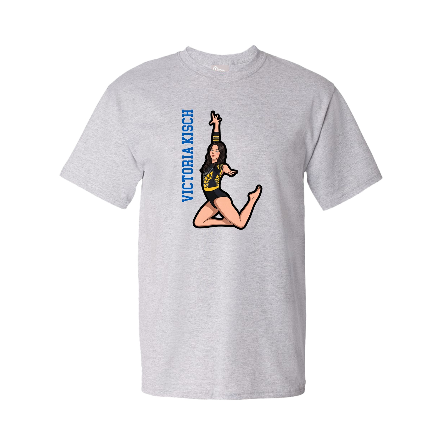 Youth Tee — Name Vertical in Grey