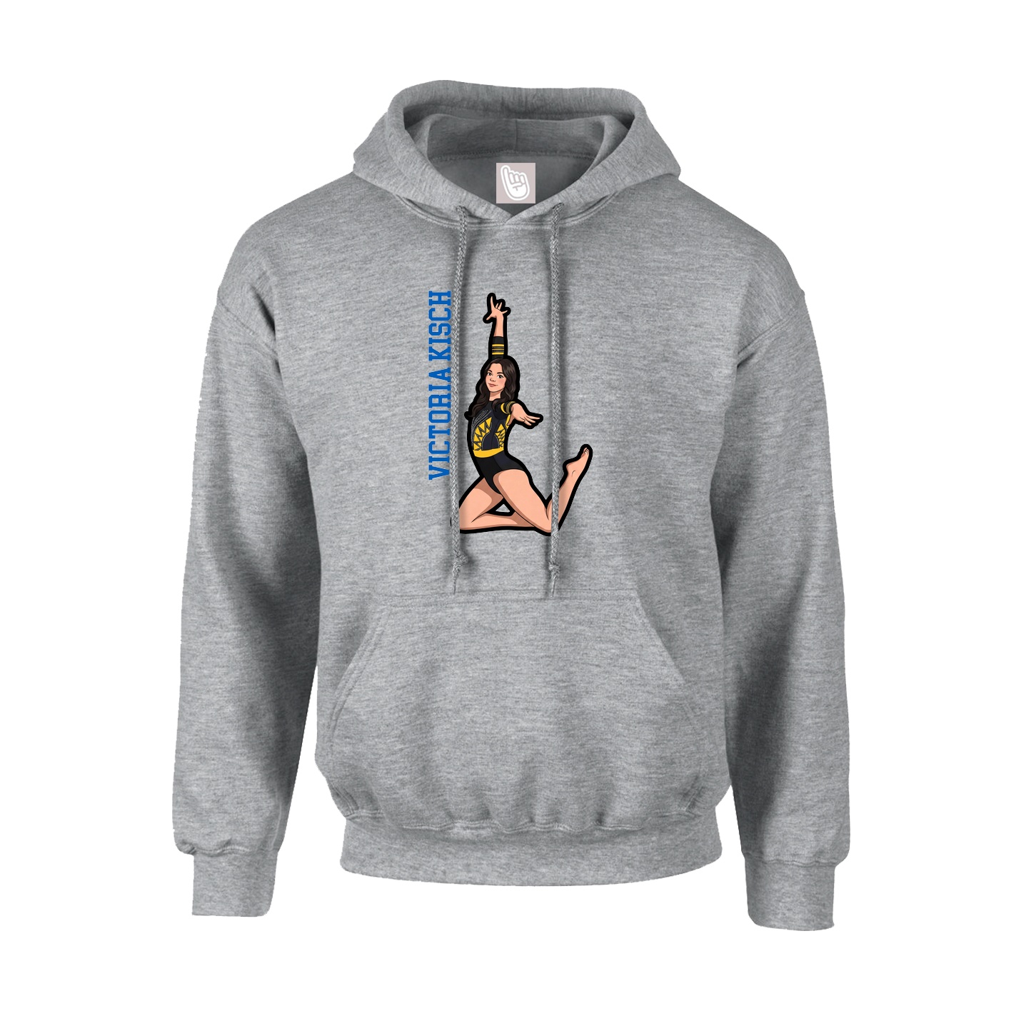 Hoodie — Name Vertical in Grey