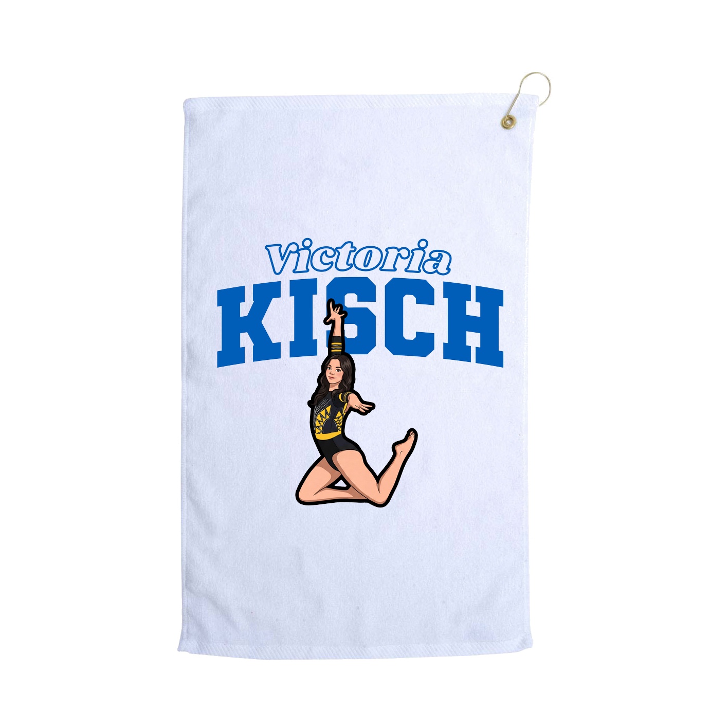 Golf Towel — Name Arch in White