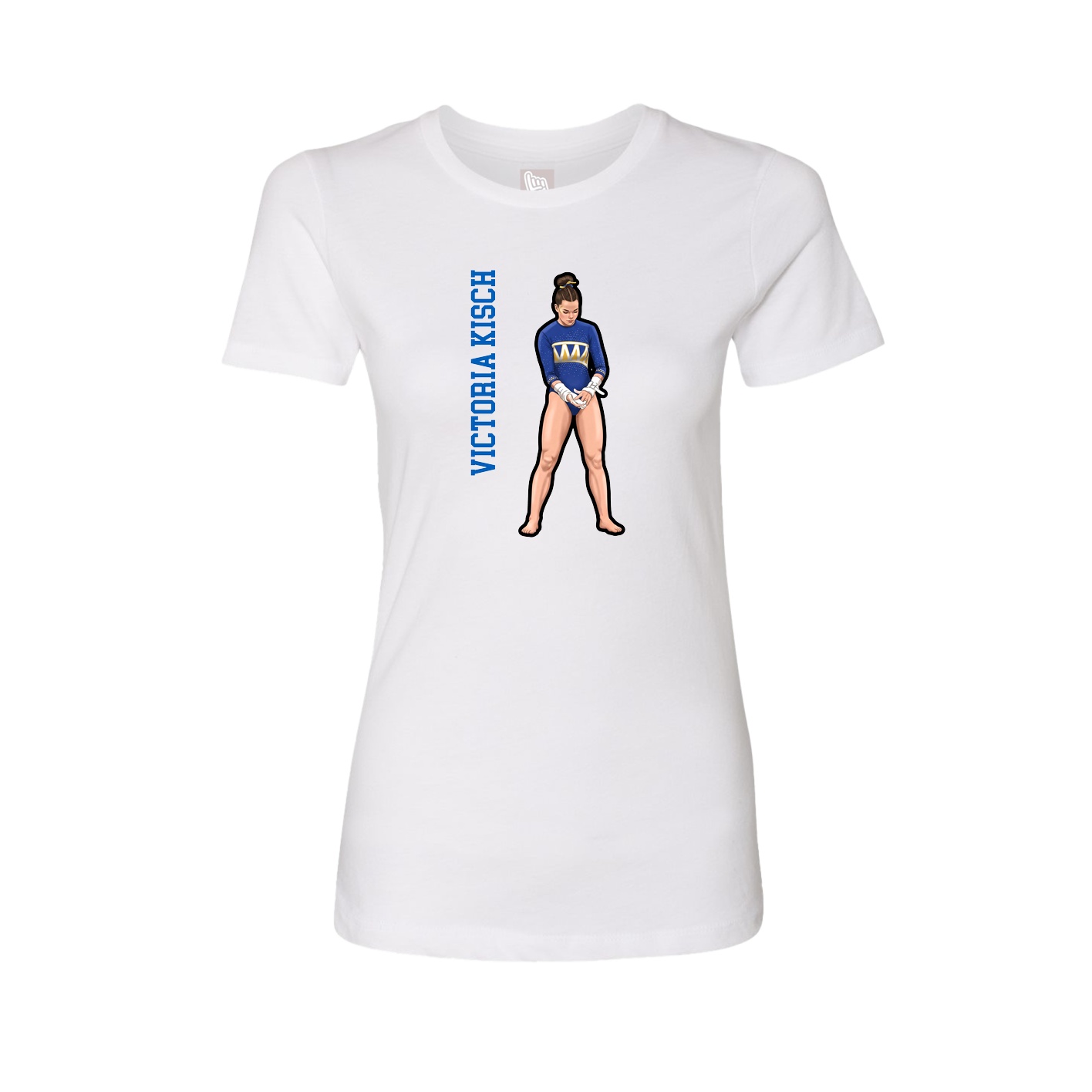 Womens Tee — Name Vertical in White
