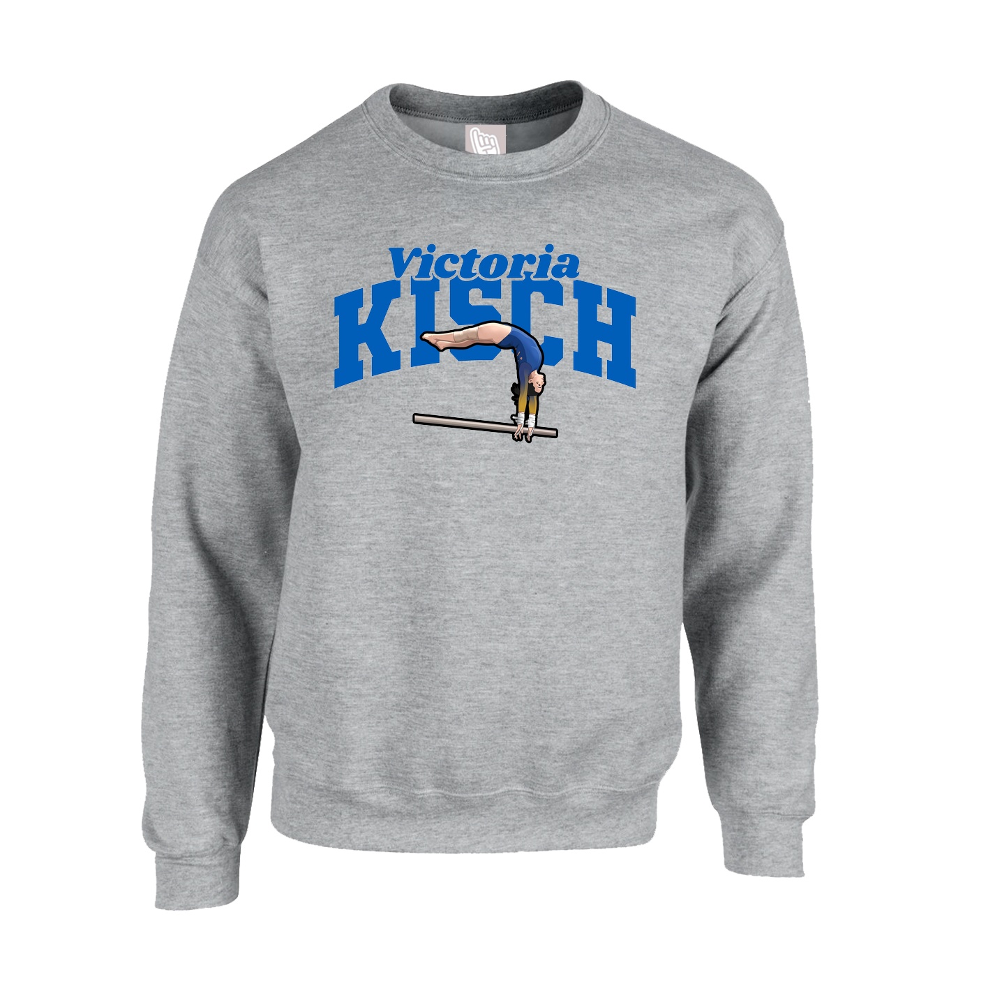 Fleece Crew — Signature Arch in Grey