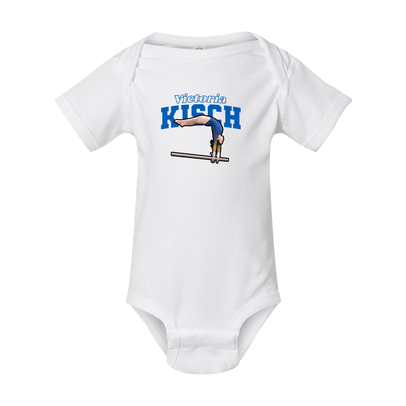 Baby Onesie — Name Arch in White