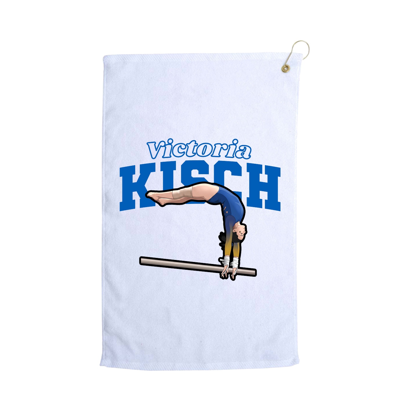 Golf Towel — Name Arch in White
