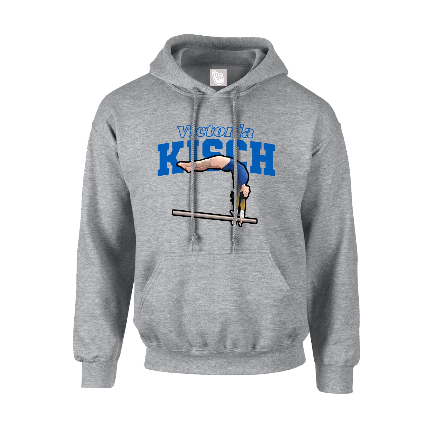 Hoodie — Name Arch in Grey