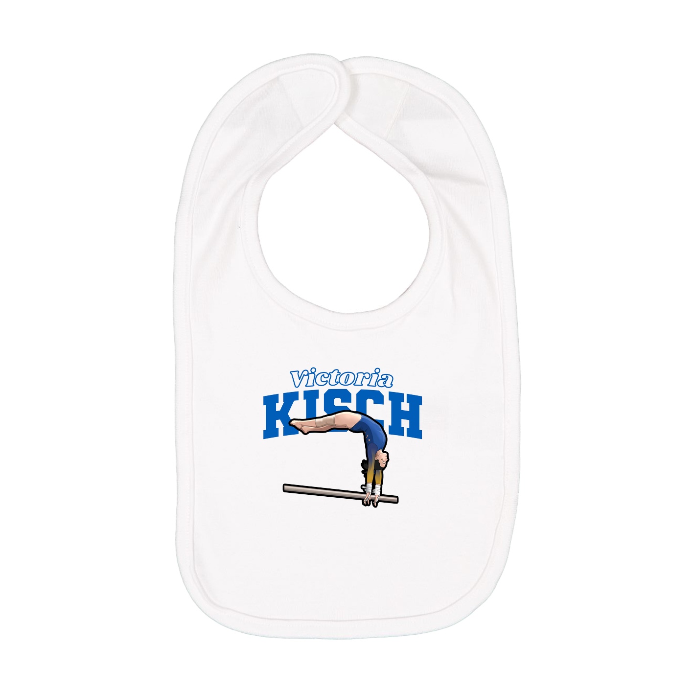 Infant Bib — Name Arch in White