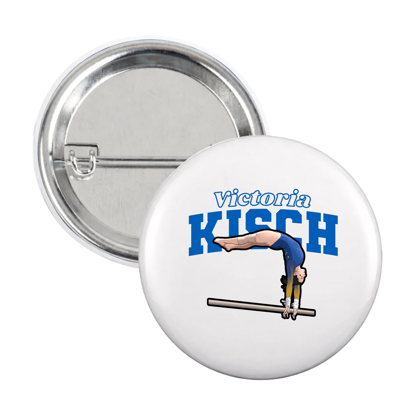 Game Day Button — Name Arch in White