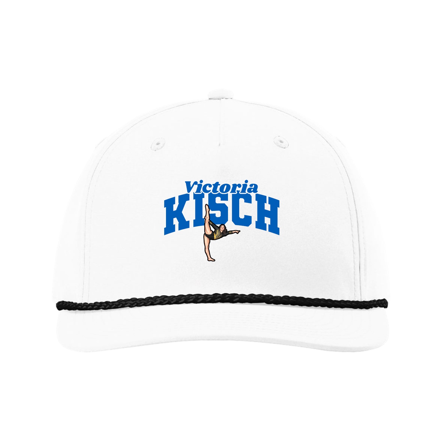Five-Panel Classic Rope Cap — Signature Arch in White