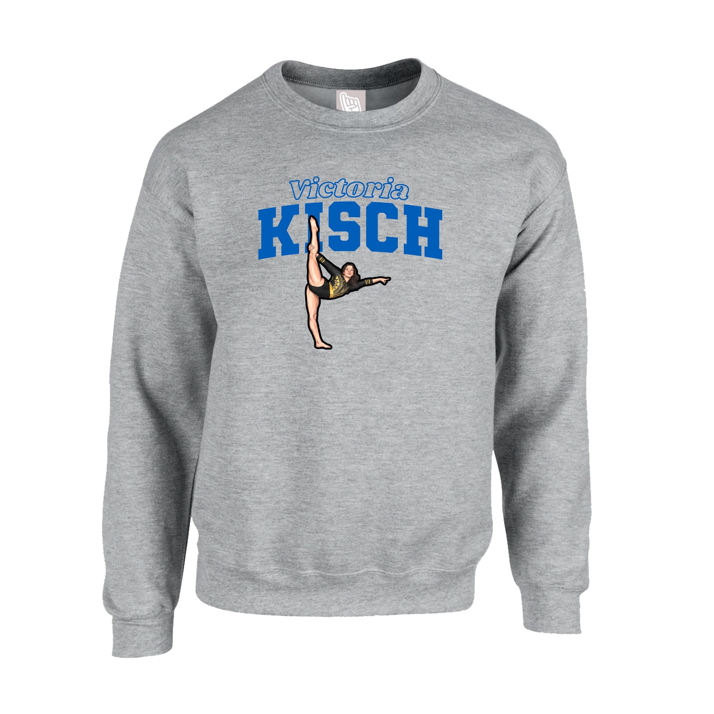 Fleece Crew — Name Arch in Grey